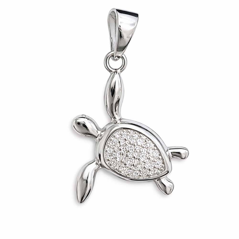 Moissanite Turtle Pendant